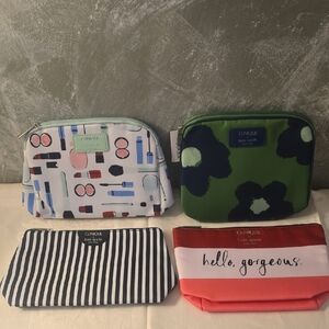 4 Clinique X Kate Spade Vibrant Cosmetic Bag Collection New